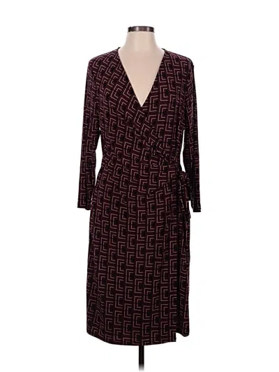 Pre-owned Anne Klein Casual Dress In Burgundy