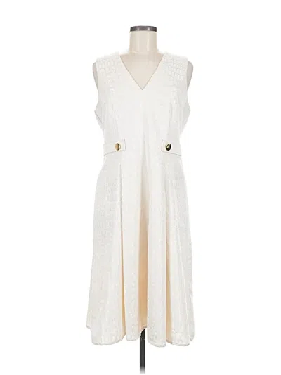 Pre-owned Anne Klein Casual Dress In White