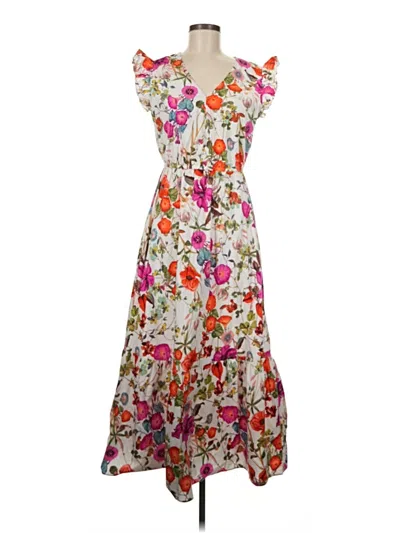 Pre-owned Anne Klein Casual Dress In White