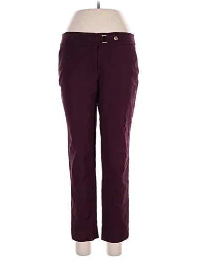 Pre-owned Anne Klein Casual Pants In Burgundy