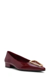 Anne Klein Cavina Pointed Toe Flat In Burgundy