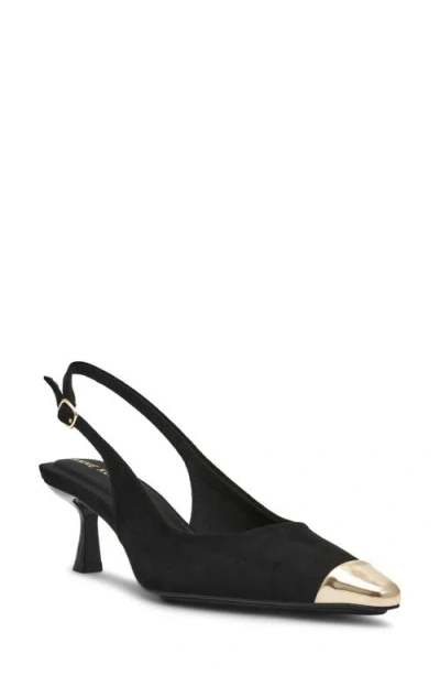 Anne Klein Chai Slingback Pump In Black,gold