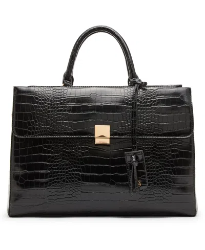 Anne Klein Channing Convertible Large Satchel Handbag In Black