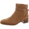 Anne Klein Charlton Womens Leather Ankle Booties In Brown