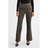 Anne Klein Chevron High Waist Pull-on Wide Leg Pants In Gray