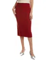 Anne Klein Chevron Stitch Cable Knit Midi Pencil Skirt In Red