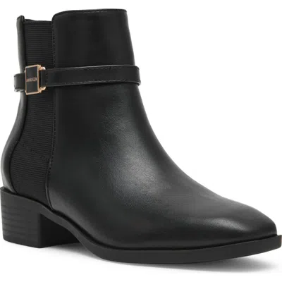 Anne Klein Cinette Faux Leather Chelsea Bootie In Black Pu