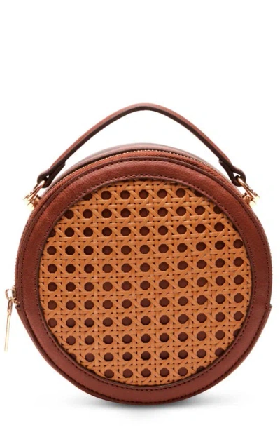 Anne Klein Circular Crossbody Bag In Natural/ Chestnut