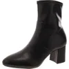 Anne Klein City Womens Faux Leather Zipper Ankle Boots In Black