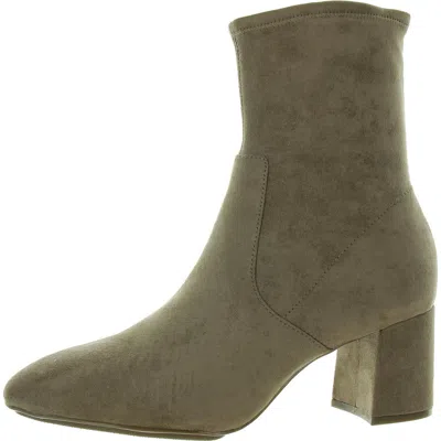 Anne Klein City Womens Faux Leather Zipper Ankle Boots In Multi