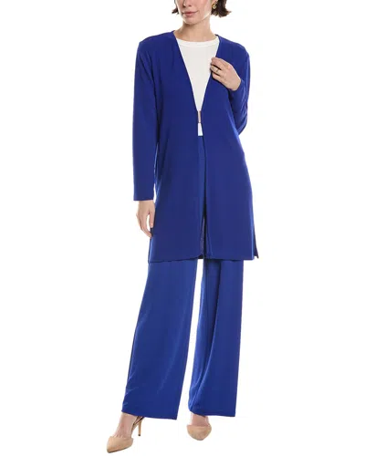 Anne Klein Clasp Front Cardigan In Blue