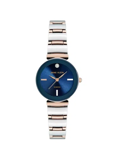 Anne Klein Classic Diamond 28mm Watch In Blue