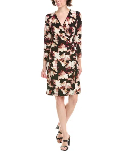 Anne Klein Classic Faux Wrap Dress In Multi