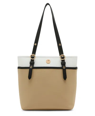 Anne Klein Classic Pocket Medium Tote Bag In Beige