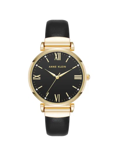 Anne Klein Classic Roman Numeral 32mm Watch In Black