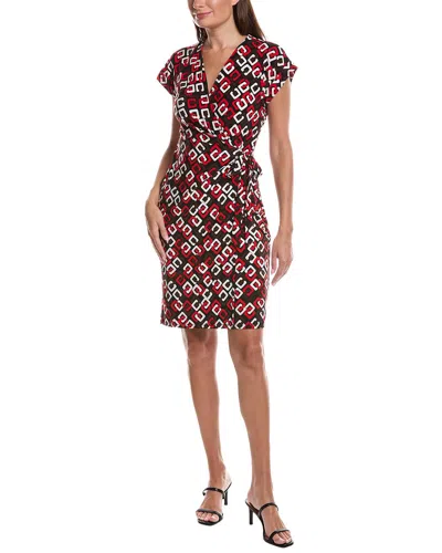 Anne Klein Classic Wrap Dress In Multi