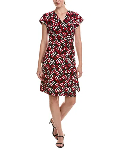 Anne Klein Classic Wrap Dress In Multi