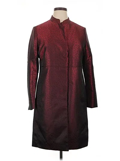 Pre-owned Anne Klein Coat In Burgundy