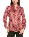 ANNE KLEIN COLLARED BUTTON FRONT BLOUSE