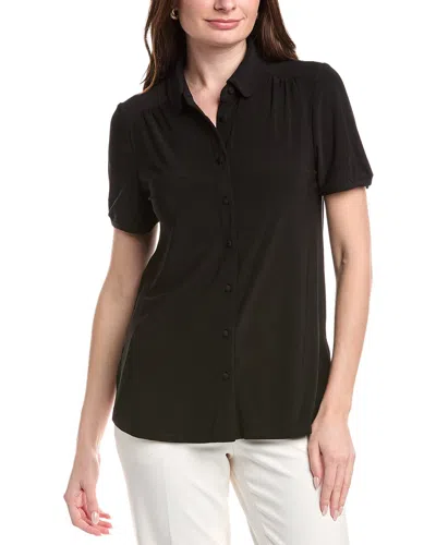 Anne Klein Collared Top In Black