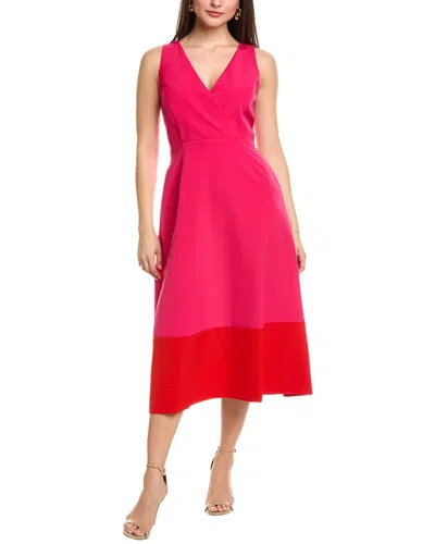 Anne Klein Colorblocked Midi Dress In Pink