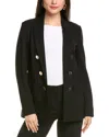 Anne Klein Compression Faux Double-breasted Jacket In Black