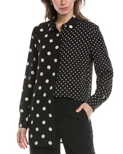 Anne Klein Contrast Blouse In Black