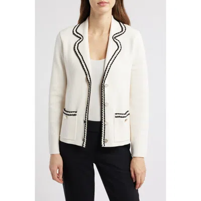 ANNE KLEIN ANNE KLEIN CONTRAST TRIM BLAZER