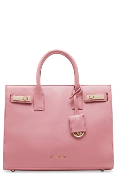 Anne Klein Convertible East/west Satchel Bag In Vintage Pink