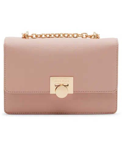 Anne Klein Convertible Flap Small Crossbody Bag In Pink