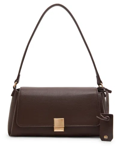 Anne Klein Convertible Flap Small Shoulder Handbag In Brown
