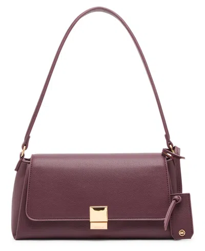 Anne Klein Convertible Small Shoulder Handbag In Burgundy