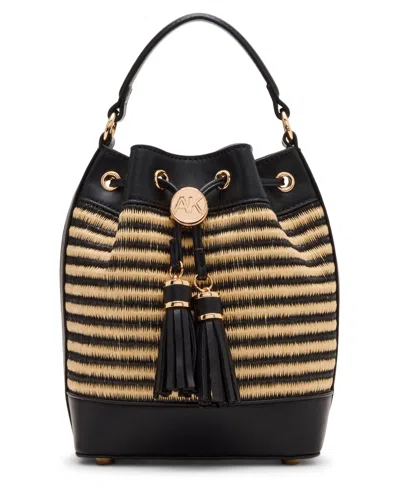 Anne Klein Convertible Strap Small Bucket Bag In Black