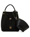 Anne Klein Convertible Strap Small Bucket Bag In Black