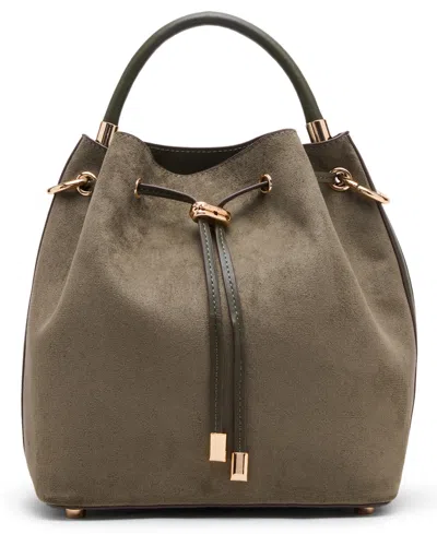 Anne Klein Convertible Strap Small Bucket Bag In Green