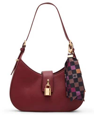 Anne Klein Convertible Strap Small Curved Shoulder Bag In Burgundy