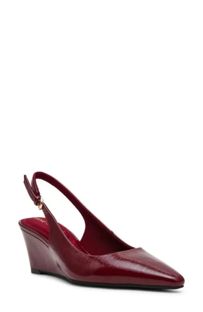 Anne Klein Cookie Wedge Slingback Pump In Burgundy