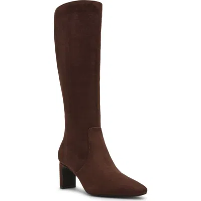 Anne Klein Corbin Knee High Faux Leather Boot In Brown