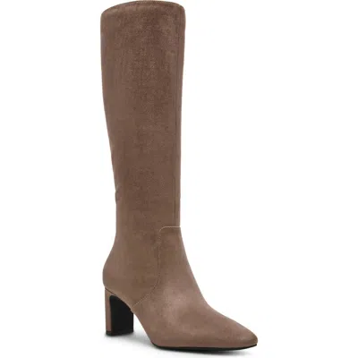 Anne Klein Corbin Knee High Faux Leather Boot In Brown