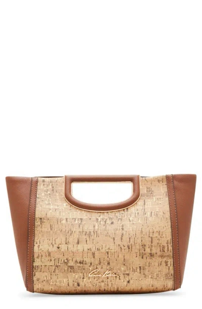 Anne Klein Cork Contrast Clutch Crossbody Bag In Brown