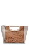 Anne Klein Cork Contrast Clutch Crossbody Bag In White