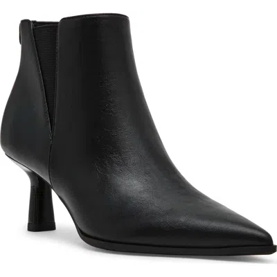 Anne Klein Cormack Croc Embossed Faux Leather Bootie In Black Pu