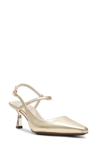 Anne Klein Cosmo Ankle Strap Pump In Light Gold