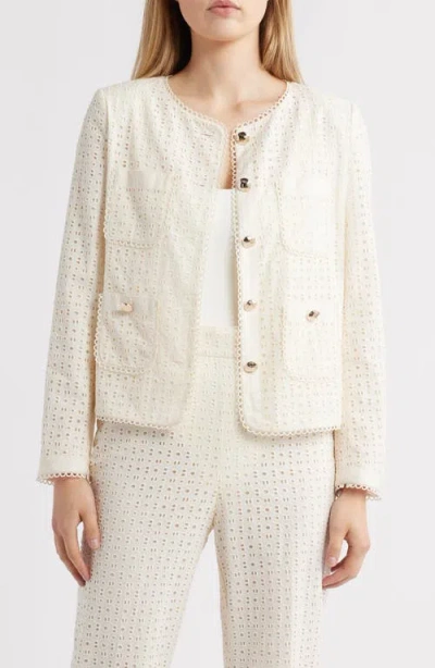 Anne Klein Cotton Eyelet Jacket