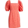Anne Klein Cotton Eyelet Minidress In Pink