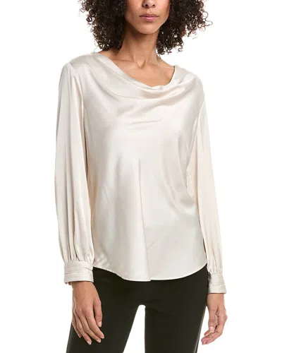 Anne Klein Cowl Neck Blouse In White