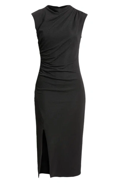 Anne Klein Cowl Neck Sleeveless Midi Dress In Black