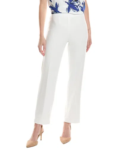 Anne Klein Crepe Straight Pant In White