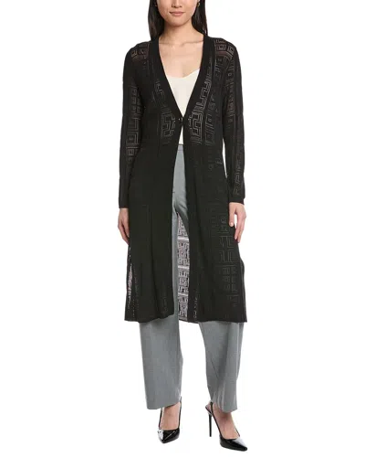Anne Klein Crochet Cardigan In Black