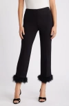 Anne Klein Womens Faux Fur Viscose Cropped Pants In Anne Black